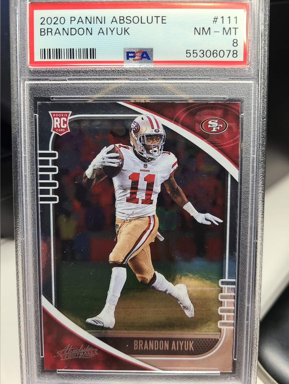2020 Panini Absolute Brandon Aiyuk RC #111 PSA Graded 8 Football Card